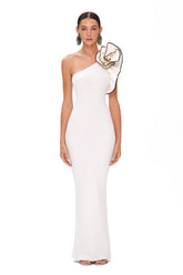 Geblümtes Maxikleid mit Neckholder - Weiß